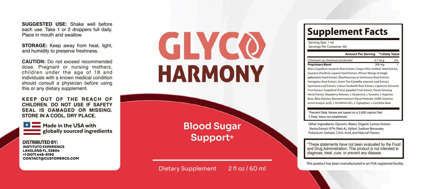Glyco Harmony Product Label